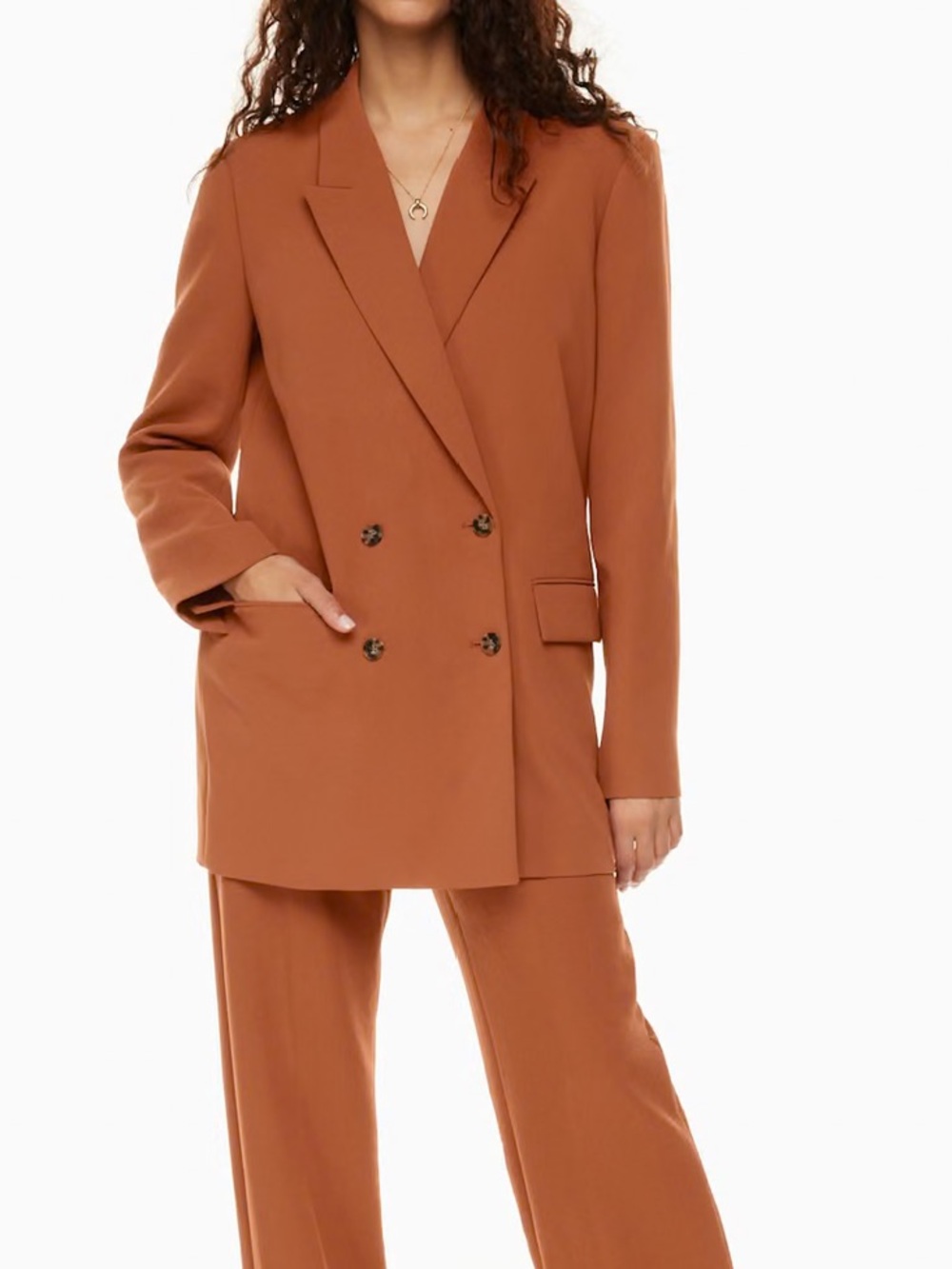 Aritzia Wilfred Cherrelle Blazer Anise Brown Blazer Size Small Oversized